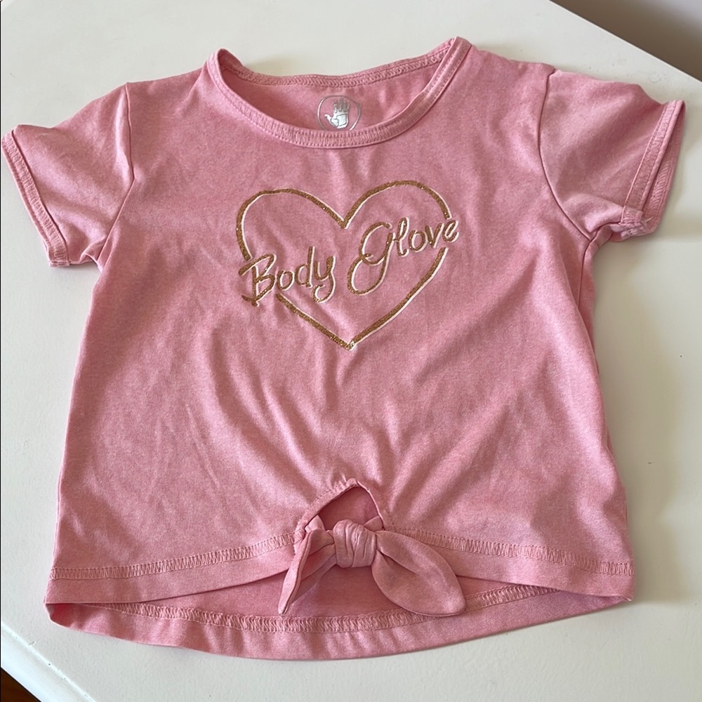 Body Glove Pink Heart Tie-Front Kids Tee